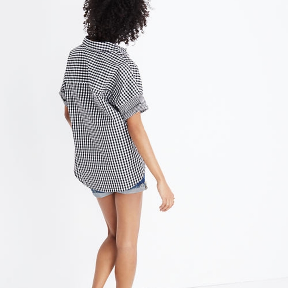Madewell Gingham-Play Button-Down Shirt - Picture 2 of 4